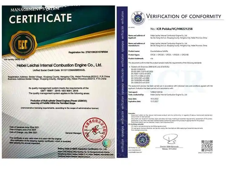 ce iso certificate